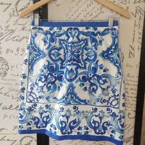Dolce & Gabbana Majolica Print Brocade Skirt Authentic size 42 IT (Small)